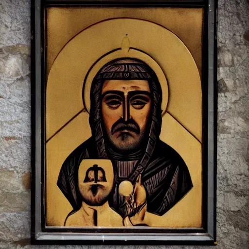 Dieu selon l'IA. Première image générée par DiffusionBee à la requête "god". J'ai l'impression de reconnaître des éléments provenant de beaucoup de cultures, notamment asiatiques, signe que l'IA n'est pas biaisée par la représentation traditionnelle du dieu chrétien. J'ai beaucoup de mal à identifier les éléments en bas de l'image par contre.
