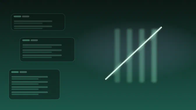 Illustration éditoriale sur la censure numérique avec trois blocs de texte à gauche et cinq barres verticales traversées par une diagonale blanche.