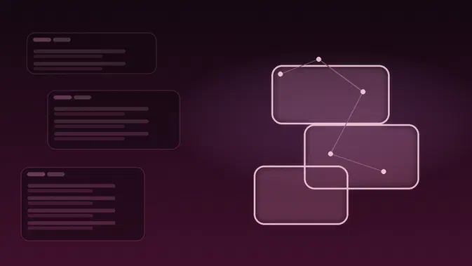 Illustration abstraite éditoriale sur les réseaux sociaux, avec bulles de conversation connectées par des lignes fines et une ambiance rétro-web.