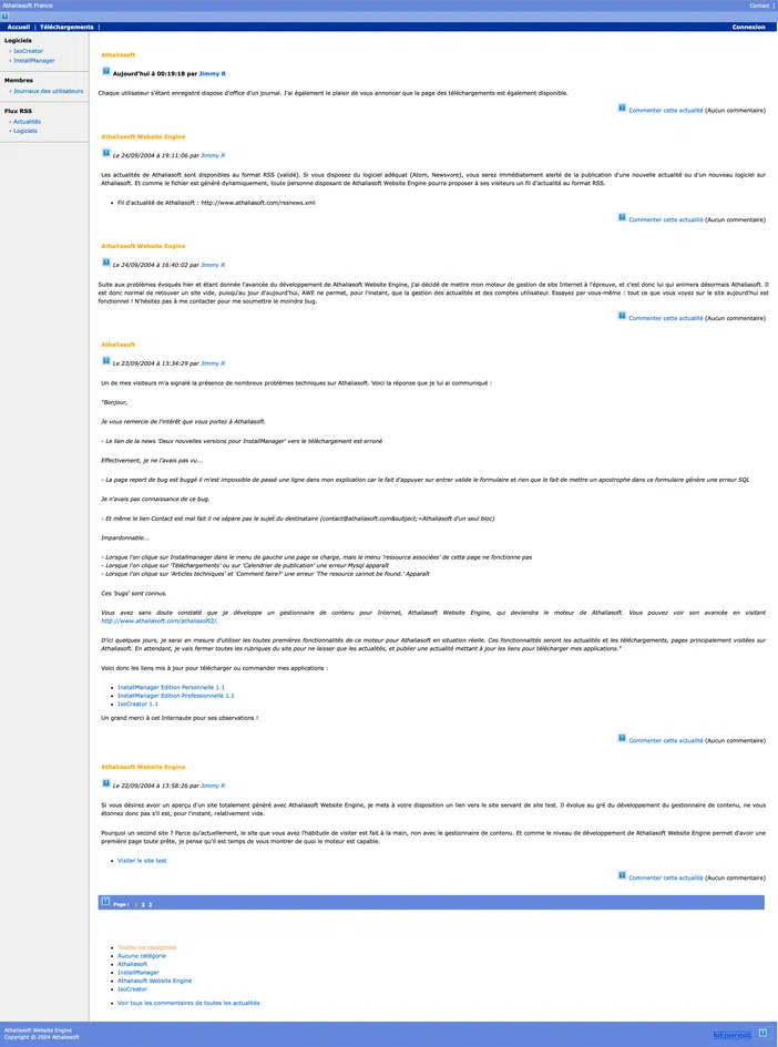 Capture d'écran de la deuxième version du site Internet réalisé en ASP.NET avec un design inspiré des documents Microsoft.
